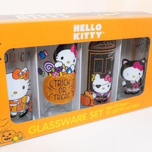 Hello Kitty Halloween Glassware Set Of 4 Drinking Glasses (Limited Edition)